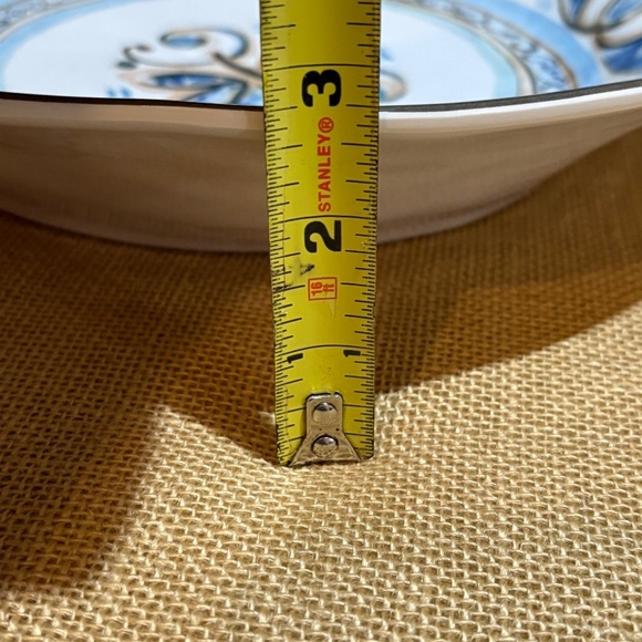 Le Cadeaux Melamine Fleur De Lis Large Serving Salad Pasta Bowl 12.5" X 8" X 3" - Picture 11 of 12